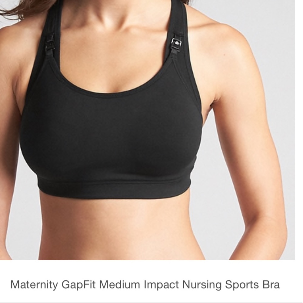 GapFit medium impact nursing sports bra black